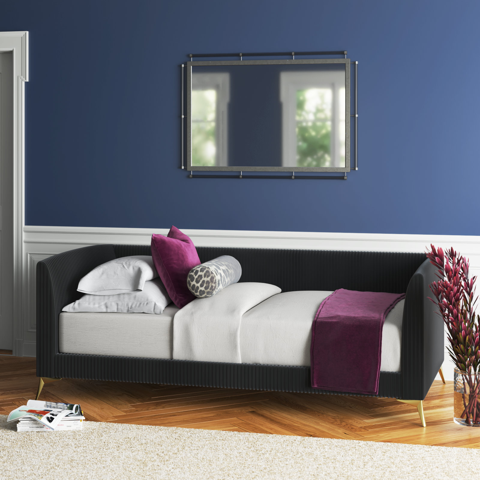Arliss Upholstered Daybed Etta Avenue Color Blue